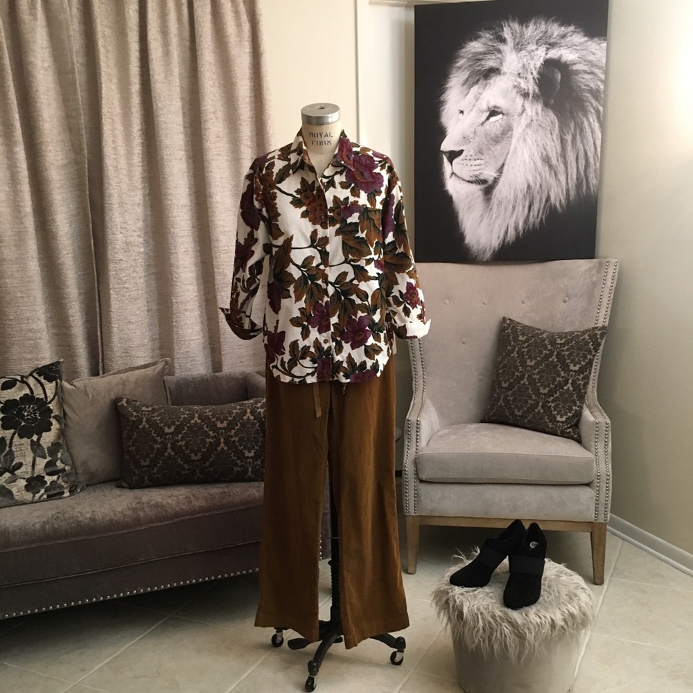 Eddie Bauer Berry and Burnt Umber Button Up - Picture 3 of 8